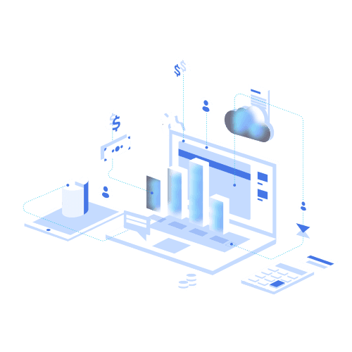 Illustration of the Alix Pay partner dashboard with charts and reports
