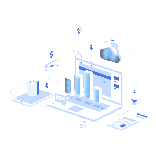 Illustration of the Alix Pay partner dashboard with charts and reports